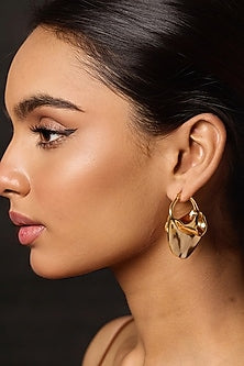 Gold Finish Statement Hoop Earrings