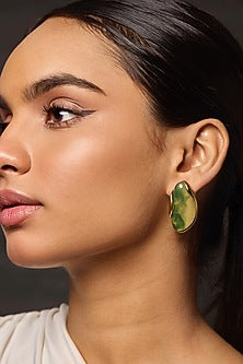 Gold Finish Statement Dangler Earrings