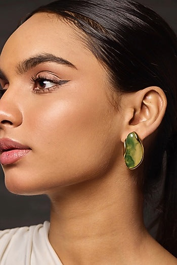 Gold Finish Statement Dangler Earrings