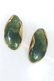 Gold Finish Statement Dangler Earrings