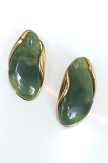 Gold Finish Statement Dangler Earrings