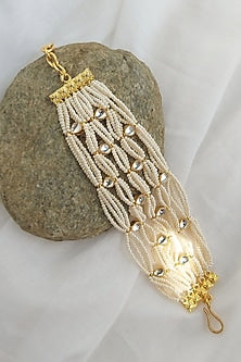 Gold Finish Kundan Polki Bracelet