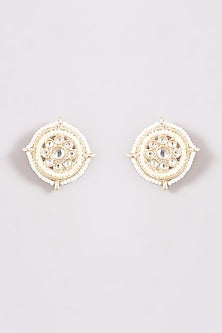 Gold Finish Pearl Long Necklace Set