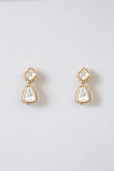 Gold Finish Kundan Polki Necklace Set