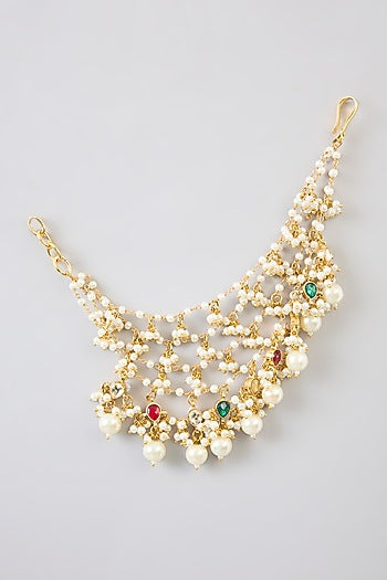 Gold Plated Jadau Kundan Polki Earchains