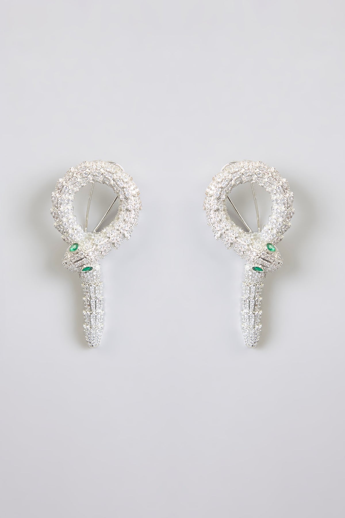 White Finish Cubic Zirconia Dangler Earrings