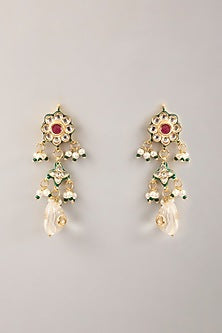 Gold Plated Red Kundan Polki Choker Necklace Set