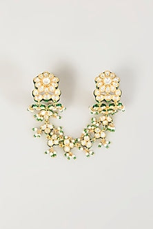 Gold Finish Kundan Polki Adjustable Ring