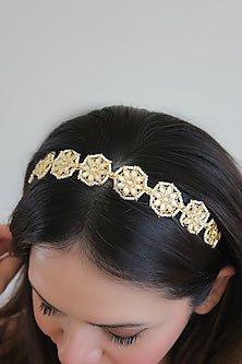 Gold Finish Kundan Polki Mathapatti