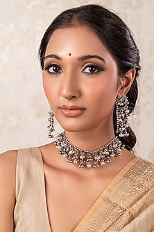 Two-Tone Finish Choker Necklace Set