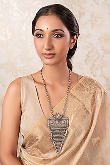Black Rhodium Finish Long Necklace