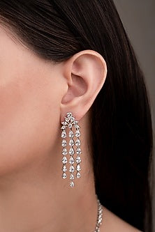 White Finish Zircon Necklace Set