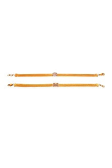 14Kt Yellow Gold Diamond Three Layered Chain Openable Bracelet