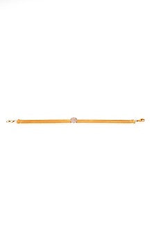 14Kt Yellow Gold Diamond Three Layered Chain Openable Bracelet