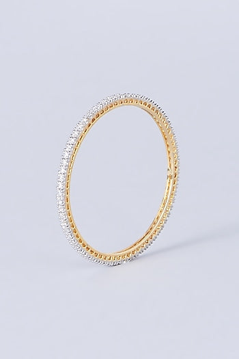 Gold Finish Zircons Bangles (Set of 4)