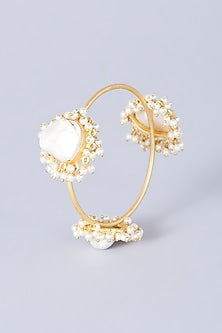 Gold Finish Pearl Bangle