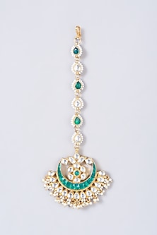 Gold Finish Kundan Polki Maang Tikka