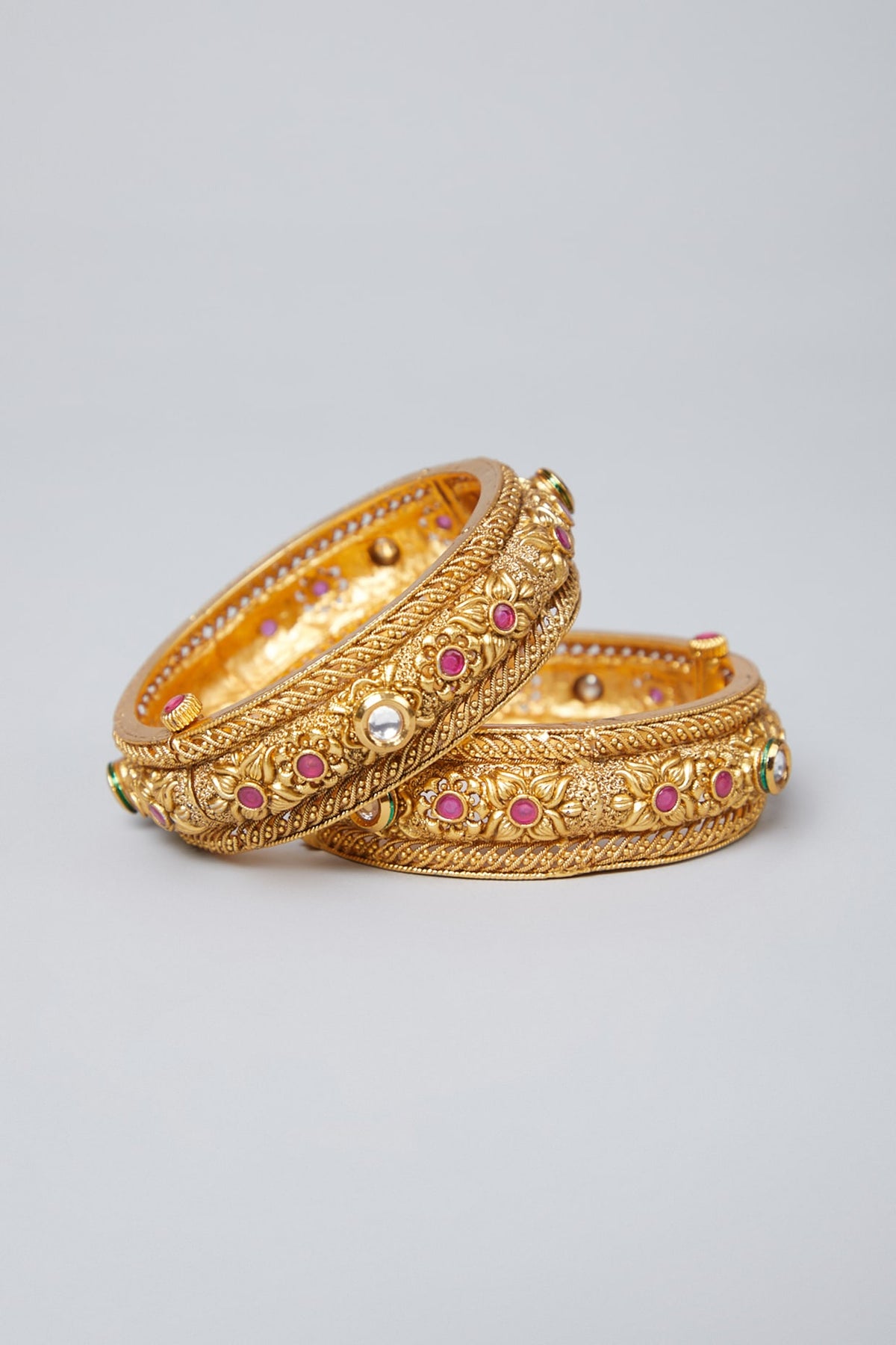 Gold Plated Kundan Bangles