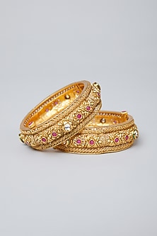Gold Plated Kundan Bangles