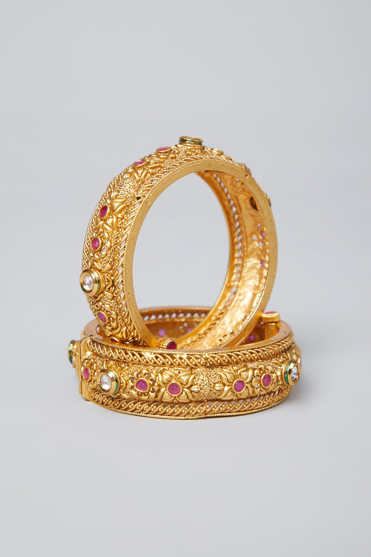 Gold Plated Kundan Bangles