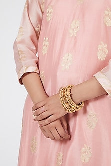 Gold Plated Beaded Bangles
