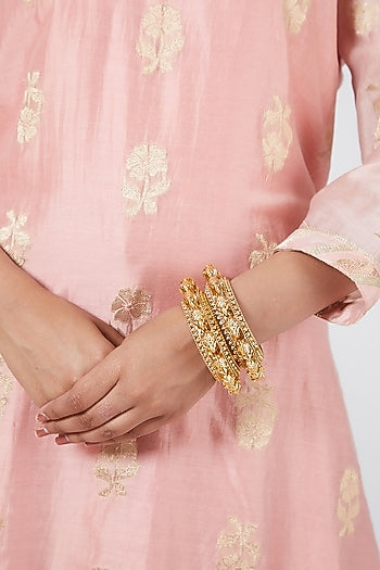 Gold Plated Elephant Bangles