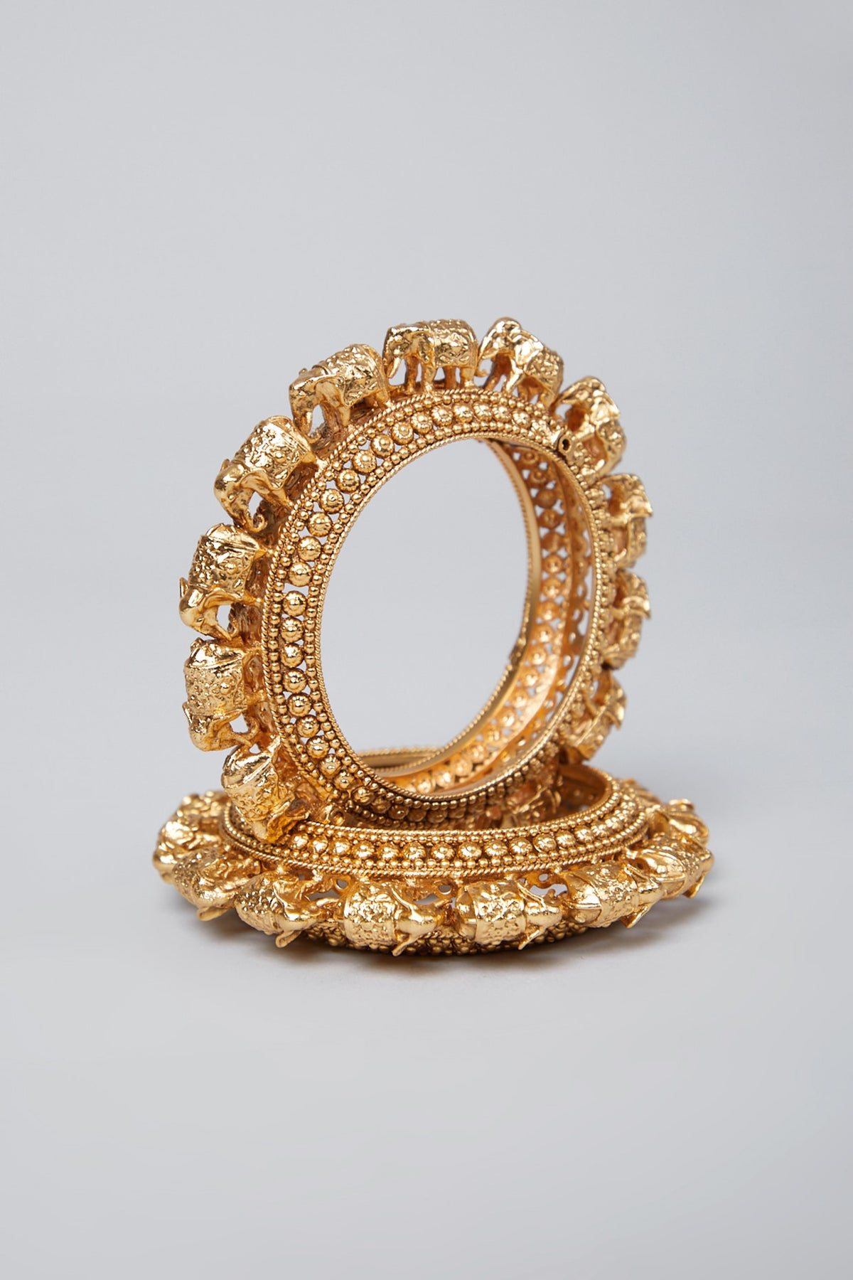 Gold Plated Elephant Bangles