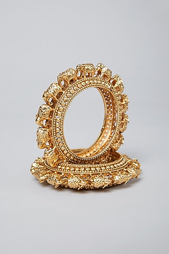 Gold Plated Elephant Bangles