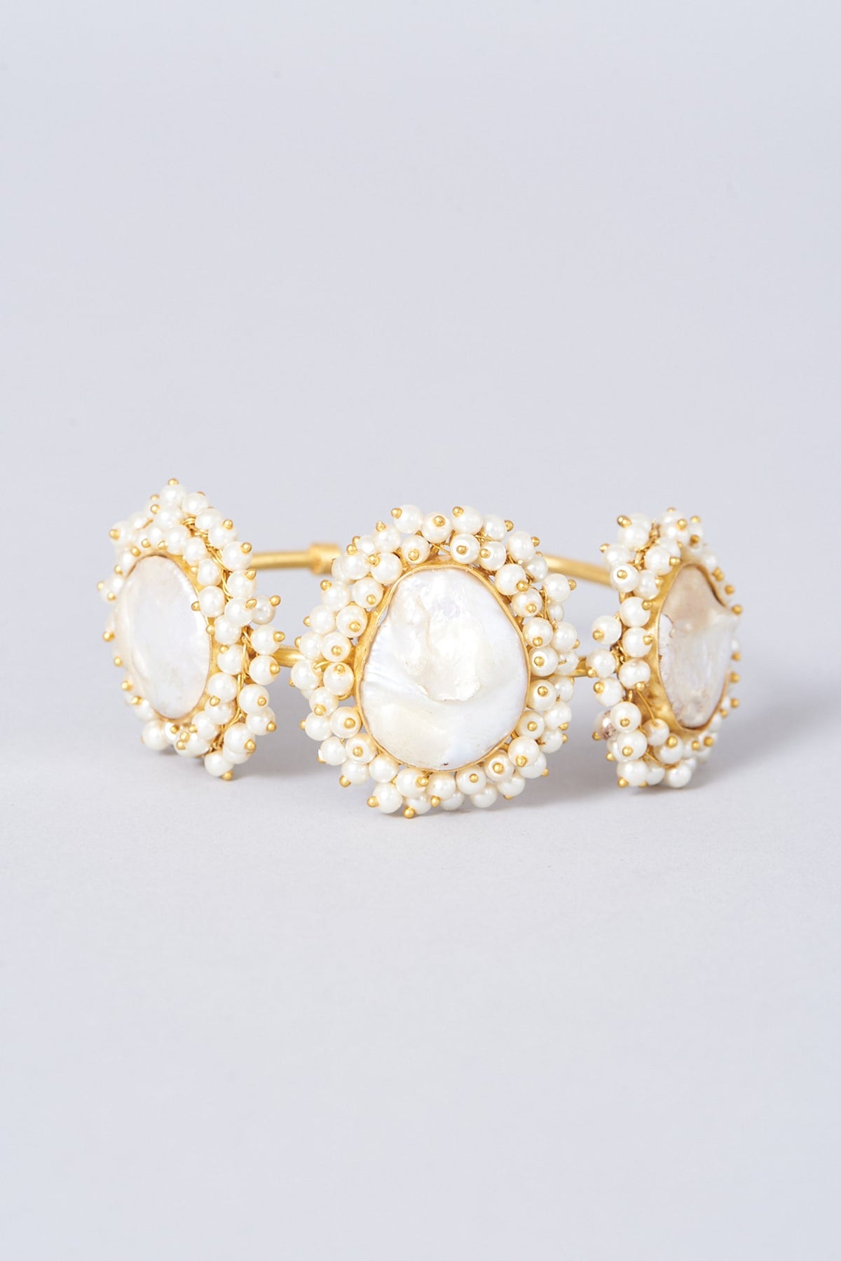 Gold Finish Pearl Bangle