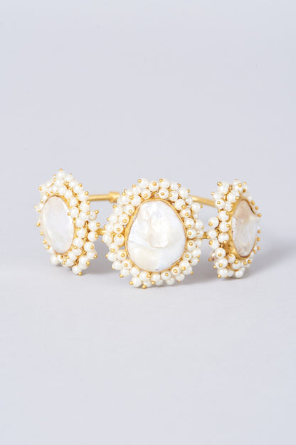 Gold Finish Pearl Bangle