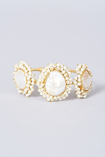 Gold Finish Pearl Bangle