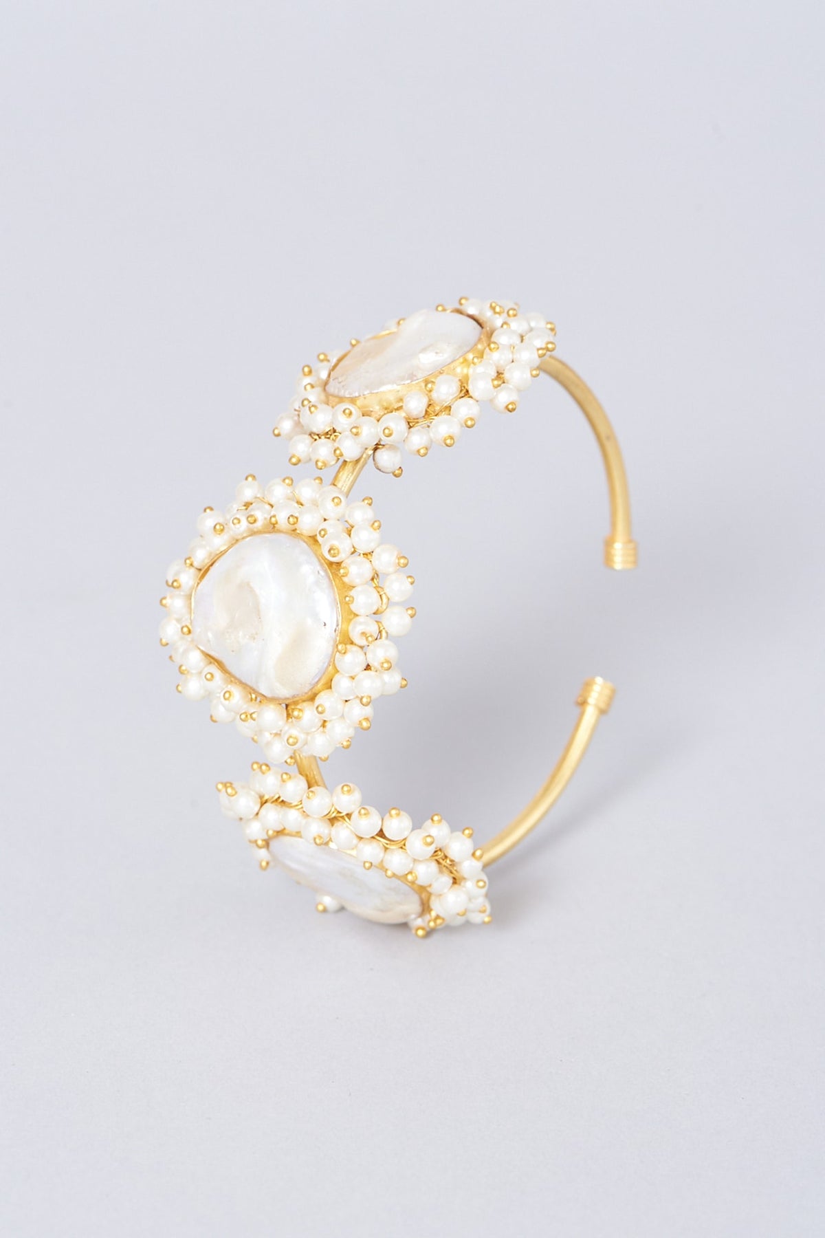 Gold Finish Pearl Bangle