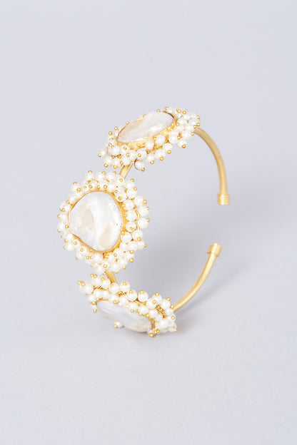 Gold Finish Pearl Bangle