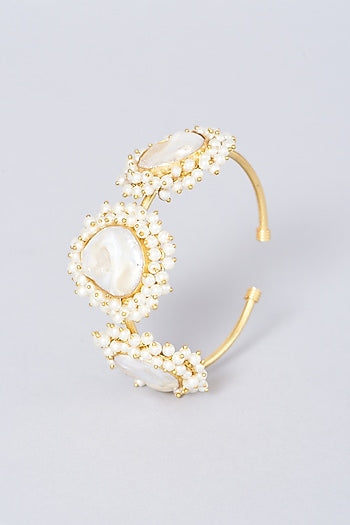 Gold Finish Pearl Bangle