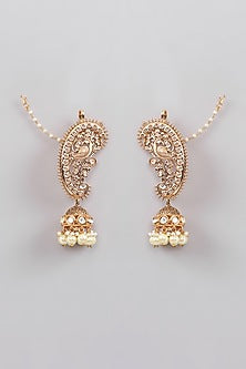 Gold Plated Kundan Polki Jhumka Earrings