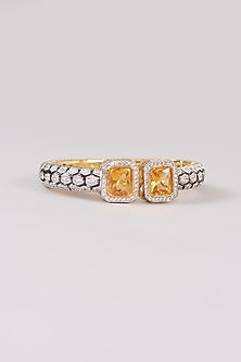 Gold Plated Zircon & Yellow Topaz Bangle
