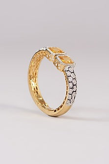 Gold Plated Zircon & Yellow Topaz Bangle