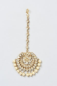 Gold Finish Kundan Polki Maang Tikka