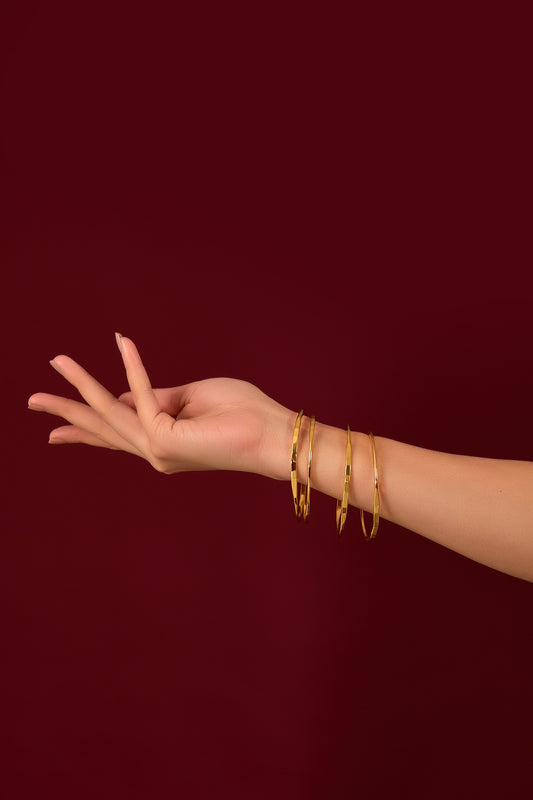 Gold Plated Bangles (Set Of 4)
