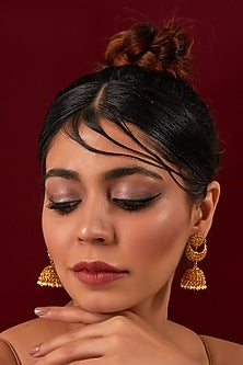 Gold Plated Pearl Chandbali Earrings