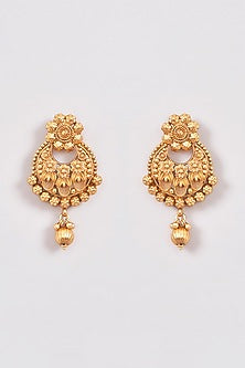 Gold Plated Carved Temple Necklace Set