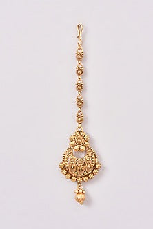 Gold Plated Carved Temple Necklace Set