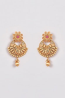 Gold Plated Carved Temple Necklace Set