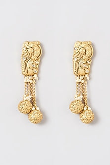 Gold Plated Kundan Polki Danger Earrings