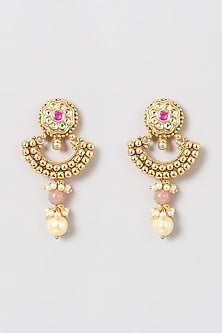 Gold Plated Kundan Polki & Ruby Stone Choker Necklace Set