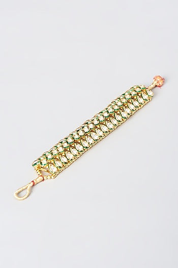 Gold Finish Kundan Polki Bracelet