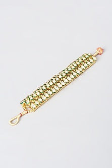 Gold Finish Kundan Polki Bracelet