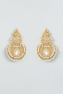 Gold Finish Peacock Chandbali Earrings