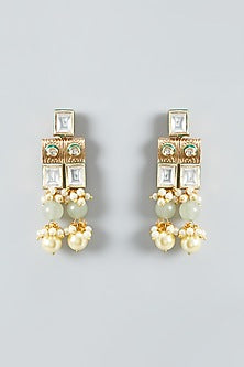 Gold Finish Kundan & Pearls Necklace Set