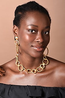 Gold Plated Handcrafted Ring Choker Necklace